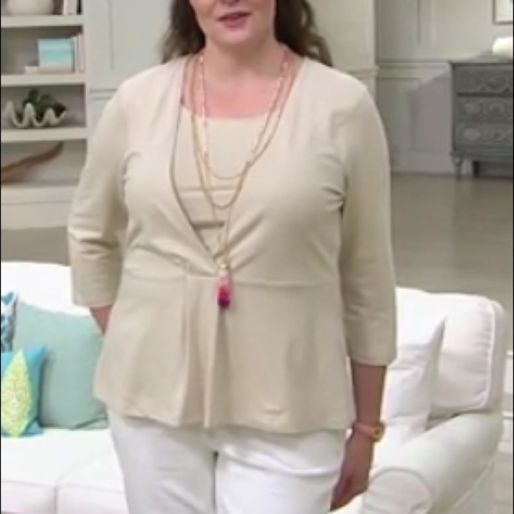 Denim & Co. Jersey Wrap Top with Faux Tank, Large